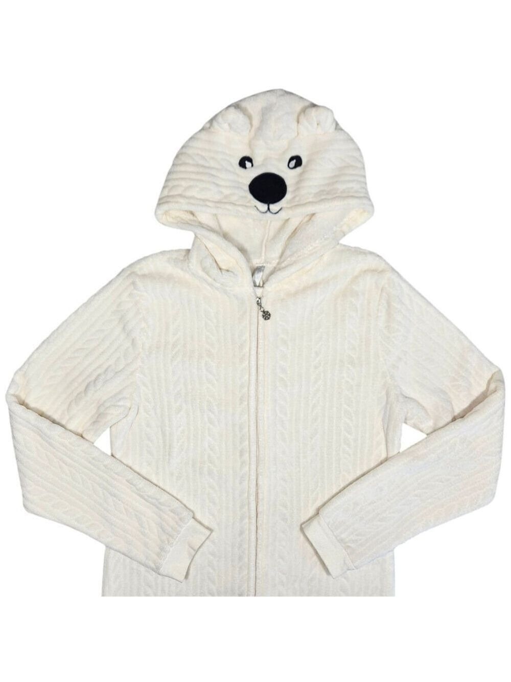 5/$25 Denver Hayes Women’s Polar Bear Hooded Pajama Soft Fleece Size Medium - Picture 2 of 5